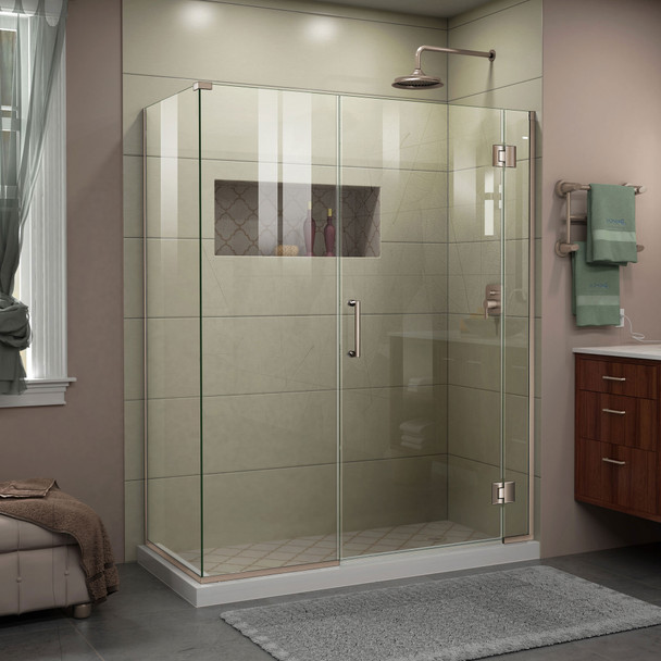 Dreamline Unidoor-x 58 1/2 In. W X 34 3/8 In. D X 72 In. H Frameless Hinged Shower Enclosure - E13022534