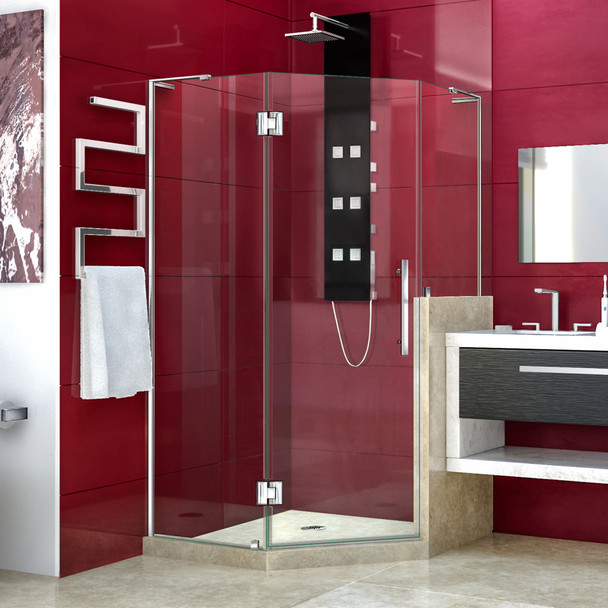 Dreamline Prism Plus 40 In. X 40 In. X 72 In. Frameless Hinged Shower Enclosure With Half Panel - E264072-134