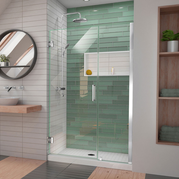 Dreamline Unidoor-ls 43-44 In. W X 72 In. H Frameless Hinged Shower Door With L-bar - SHDR-2043722