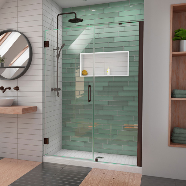 Dreamline Unidoor-ls 50-51 In. W X 72 In. H Frameless Hinged Shower Door With L-bar - SHDR-2050722