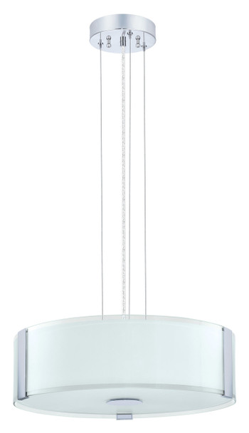 Eglo 3x60w Pendant Light W/ Chrome Finish & Coated White  Glass - 91255A