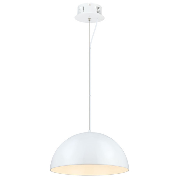 Eglo 1x22.5w Led Pendant W/ Glossy White Finish & White Diffuser - 92954A