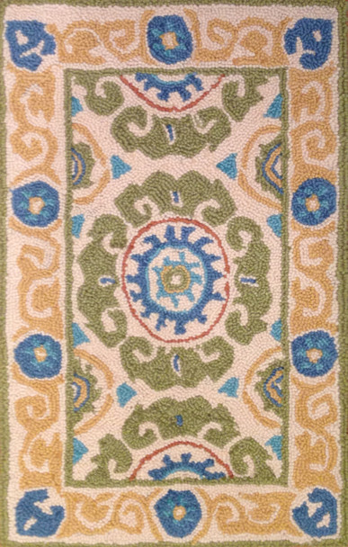 Momeni Dimensions DI-03 Lime Hand Hooked - 1'8" X 2'6" Rectangle Area Rug