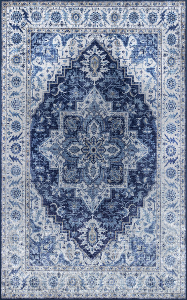 Momeni Karachi KAR-8 Blue Machine Made Area Rugs