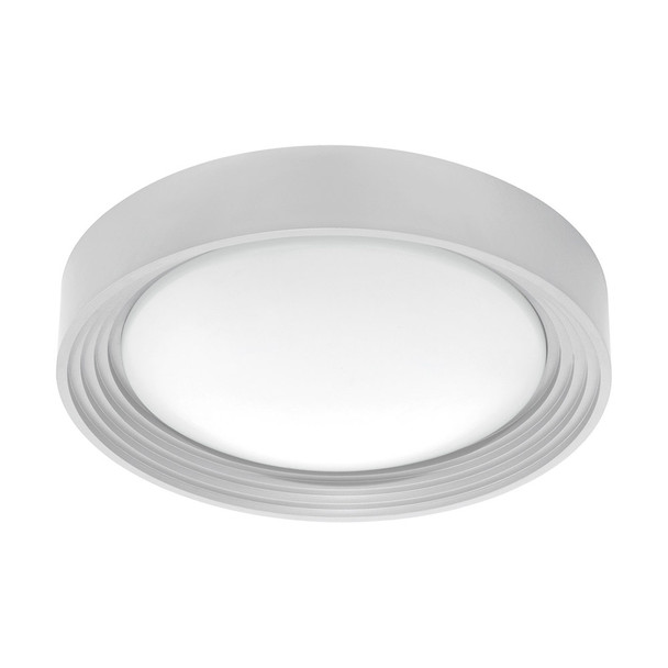 Eglo 1x13w Led Ceiling Light W/ Silver Finish & Plastic White Bulb Cover - 95692A