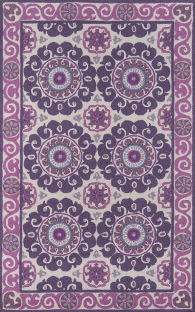 Momeni Suzani Hook SZI-1 Purple Hand Hooked Area Rugs