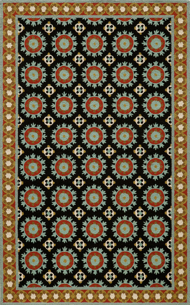 Momeni Suzani Hook SZI-3 Black Hand Hooked Area Rugs