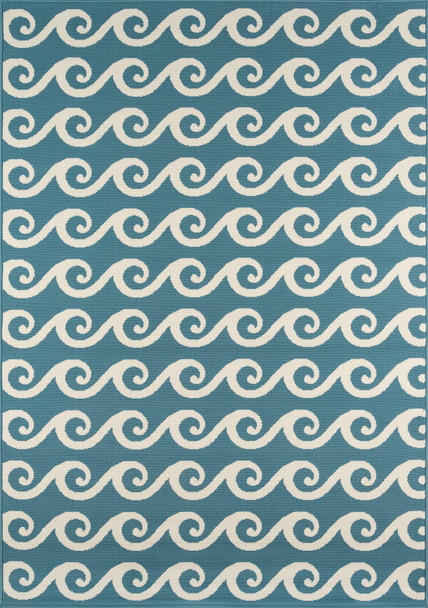 Momeni Baja BAJ14 Blue Machine Made Area Rugs