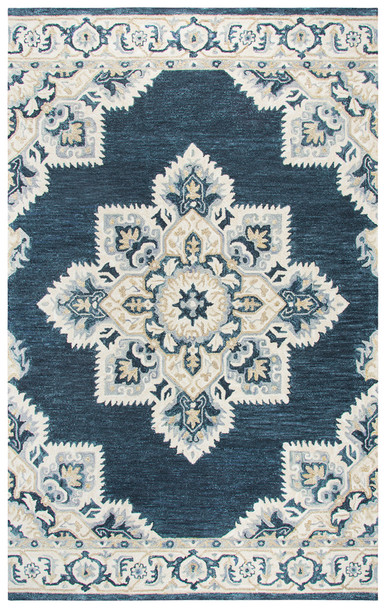 Rizzy Home Resonant RS070B Central Medallion Hand Tufted Area Rugs