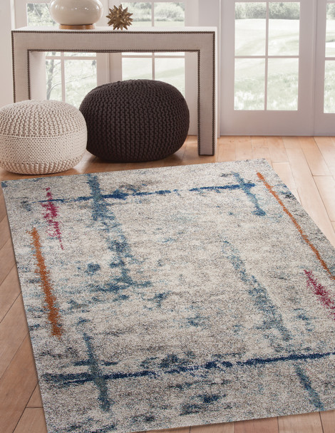 Abacasa Granada 2563 Machine-woven Ivory, Blue, Red, Orange Area Rugs