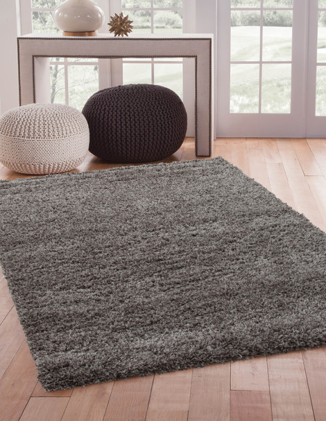 Abacasa Comfort Shag 3008 Machine-woven Lt. Grey Area Rugs