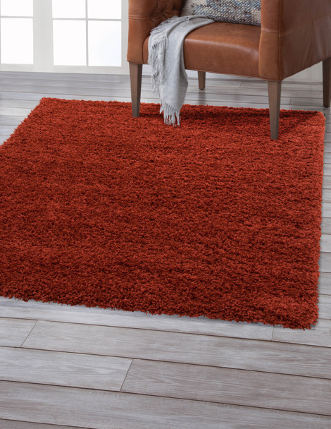 Abacasa Comfort Shag 3009 Machine-woven Rust Area Rugs