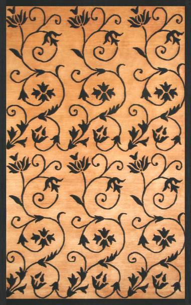 Abacasa Aspen 5083 Hand Knotted Traditional Aspen Hand-knotted Gold/black Area Rug - 8 X 10 Rectangle Area Rug