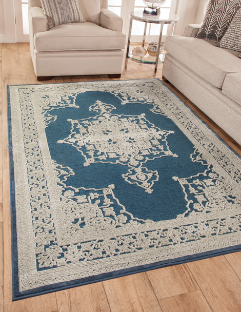 Abacasa Napa 6149 Machine-Woven Blue, Natural Area Rugs