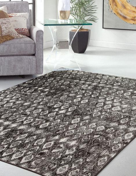 Abacasa Sonoma 7297 Machine-woven Charcoal, Grey, Ivory Area Rugs