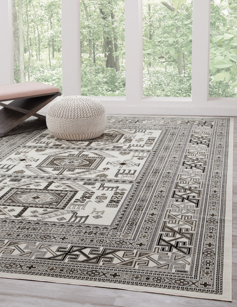 Abacasa Sonoma 7398 Machine-woven Ivory, Grey Area Rugs