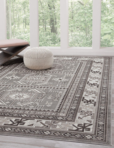 Abacasa Sonoma 7400 Machine-woven Grey, Ivory Area Rugs