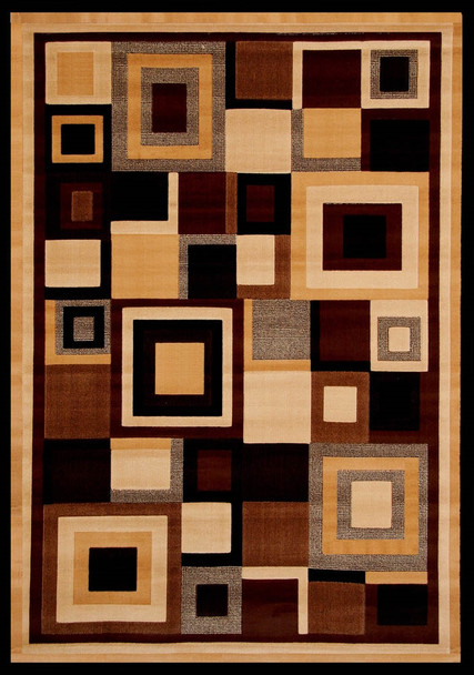 Abacasa Terra 9293 Machine Woven Contemporary Abacasa Terra Cityscape Beige/blue/brown/ivory Area Rug - 8 X 10 Rectangle Area Rug