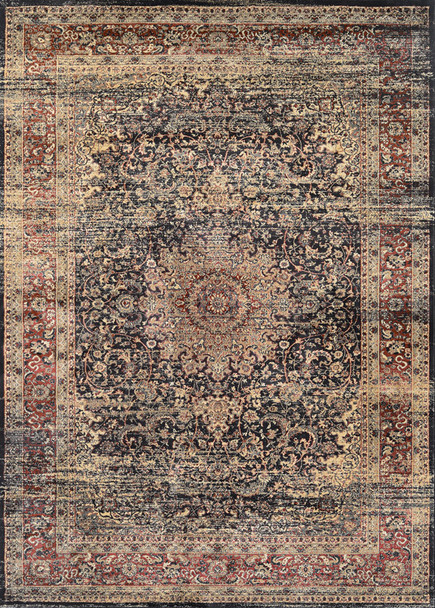 Couristan Zahara Lotus Medallion Black/red/oatmeal Indoor Area Rugs