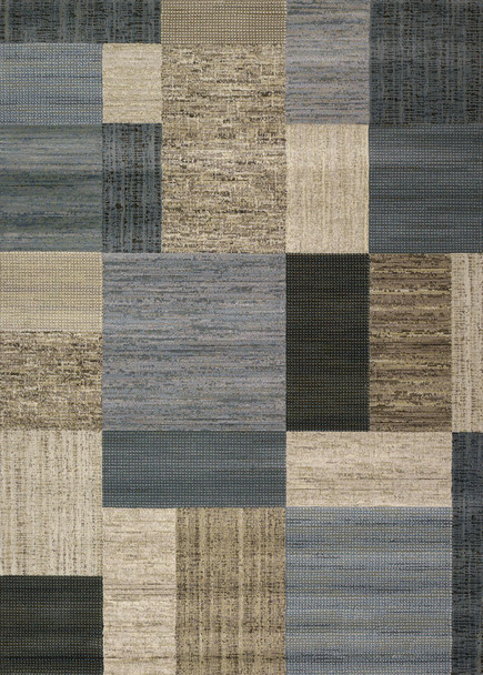 Couristan Everest Geometrics Tan/teal Indoor Area Rugs