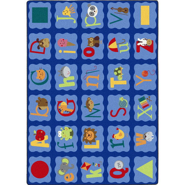 Kid Essentials Alphabet Blues Multi Area Rugs