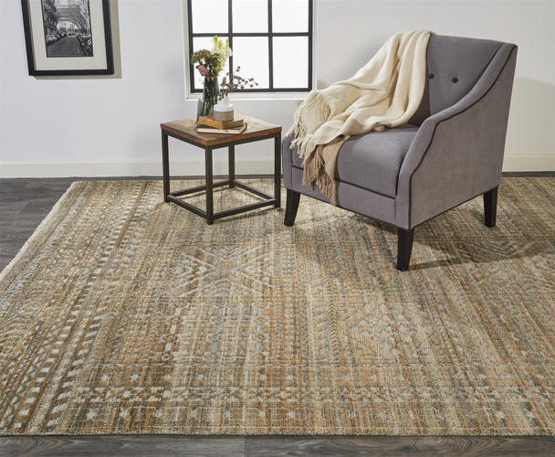 Feizy 6496FBRN Payton Hand Knotted Brown / Gray Area Rugs