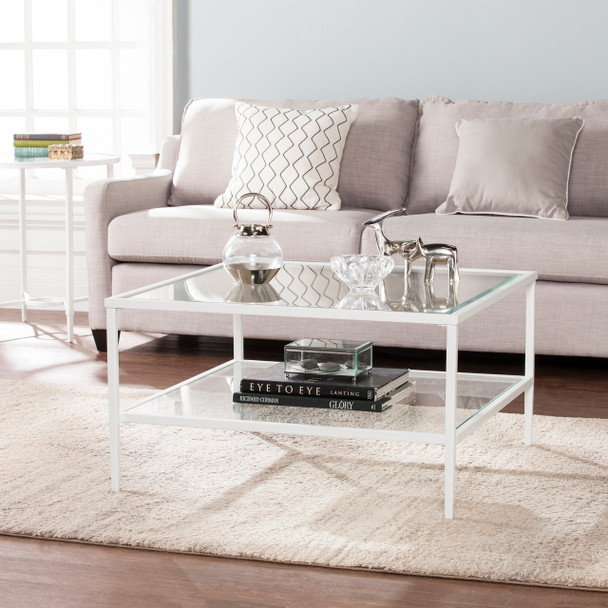 Keller Square Metal/glass Open Shelf Cocktail Table - Ck3710