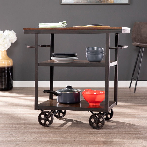 Elystan Industrial Rolling Kitchen Island