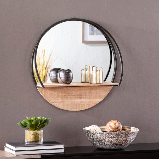 Drelling Round Wall Mirror W/ Shelf