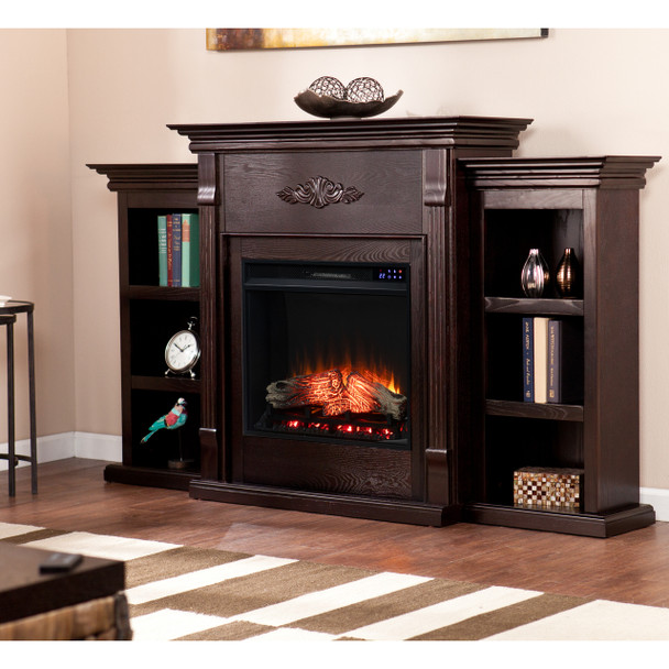 Tennyson Touch Screen Electric Fireplace W/ Bookcases - Fr8545