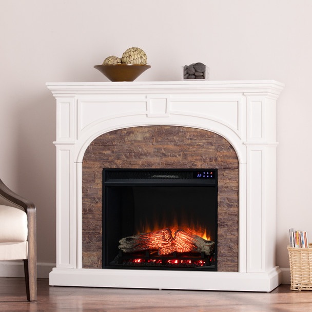 Tanaya Touch Screen Electric Fireplace W/ Faux Stone - Fr9624