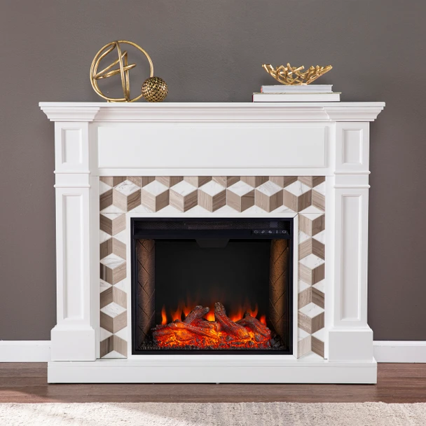 Darvingmore Smart Fireplace W/ Marble Surround