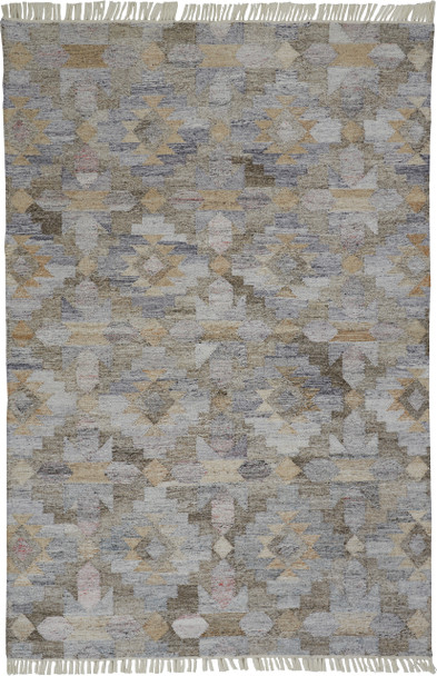Feizy 0818FGRY Beckett Hand Woven Blue / Tan Area Rugs