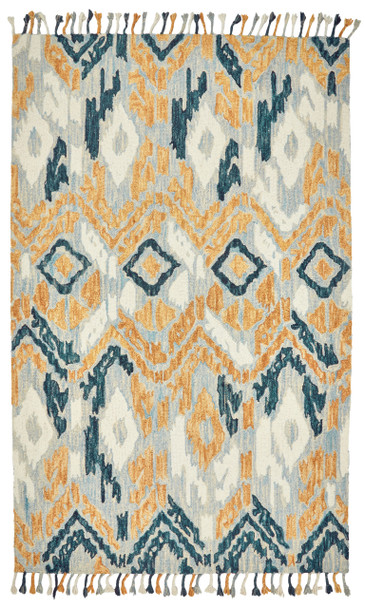 Feizy R8025MLT Remington Hand Tufted Yellow / Teal Area Rugs