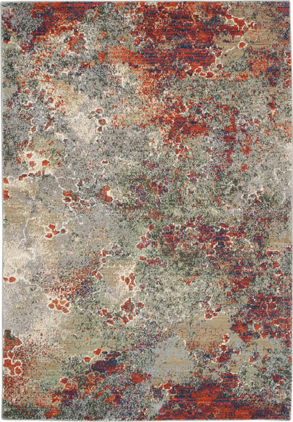 Nourison Artworks Atw02 Seafoam/brick Area Rugs