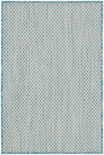 Nourison Courtyard Cou01 Ivory Aqua Area Rugs