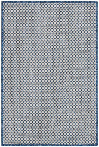 Nourison Courtyard Cou01 Ivory Blue Area Rugs