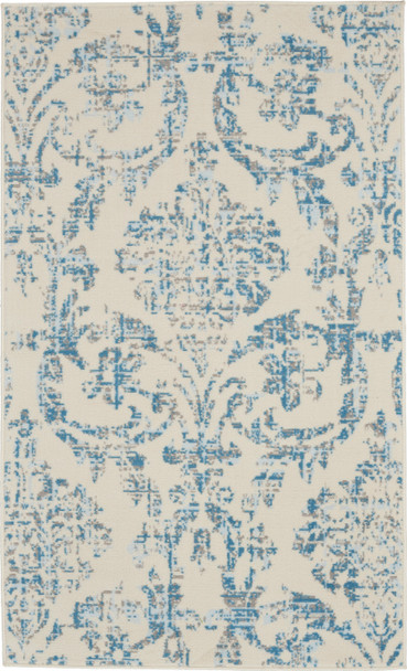 Nourison Jubilant Jub09 Ivory Blue Area Rugs