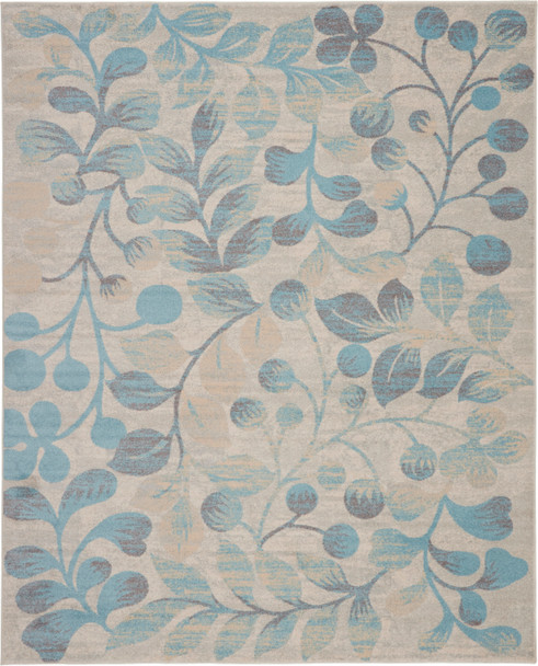 Nourison Tranquil Tra03 Ivory/turquoise Area Rugs