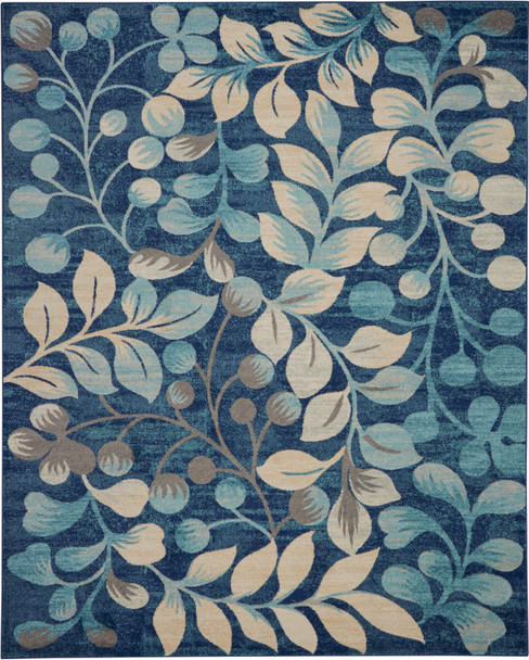 Nourison Tranquil Tra03 Navy Area Rugs