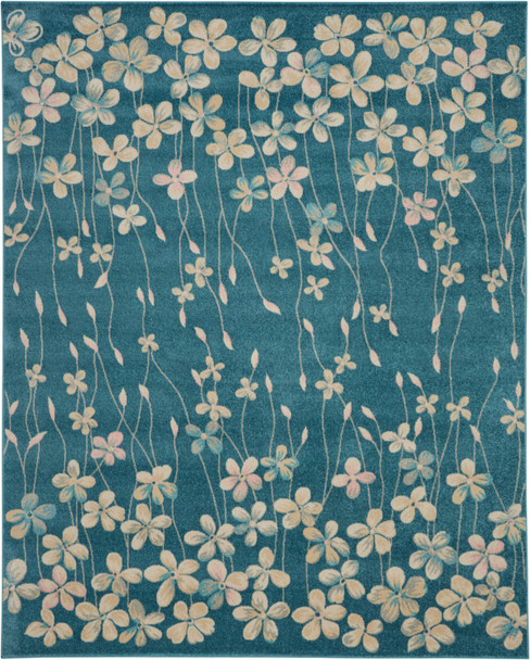 Nourison Tranquil Tra04 Turquoise Area Rugs