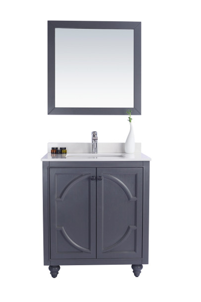 Odyssey - 30 - Maple Grey Cabinet + White Quartz Countertop