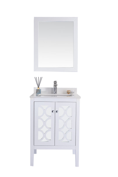 Mediterraneo - 24 - White Cabinet + White Quartz Countertop