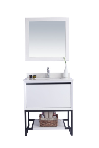 Alto 30 - White Cabinet + White Quartz Countertop