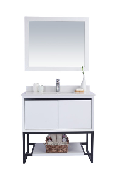 Alto 36 - White Cabinet + White Quartz Countertop