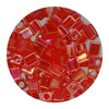 4mm Japanese Glass Cube Beads Orange Transparent Rainbow