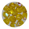 8mm Czech Fire Polished Beads Dark Yellow Transparent Iris