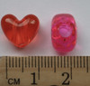 Heart Beads Garnet Red Transparent 12x10mm Pack/50 Heart Beads Garnet Red Transparent 12x10mm Pack/50