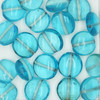 Glass Lentil Beads Light Blue Transparent 12mm pk/20