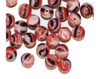 Orange Tiger Round Czech Pressed Glass Beads 8mm pk/30